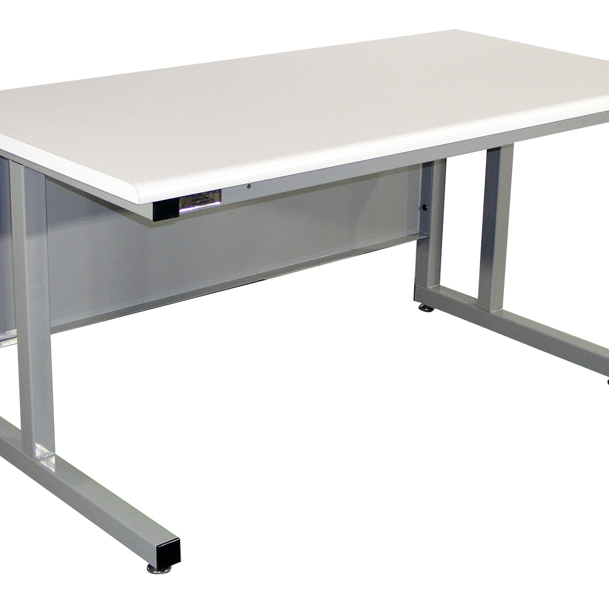 Cantilever Base Workbench with Plastic Laminate 90 Degree Rolled Front Edge Surface