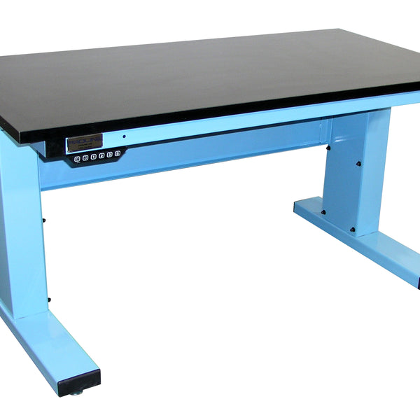 Electric Height Adjust Base Bench with 1" Black Epoxy Resin Surface