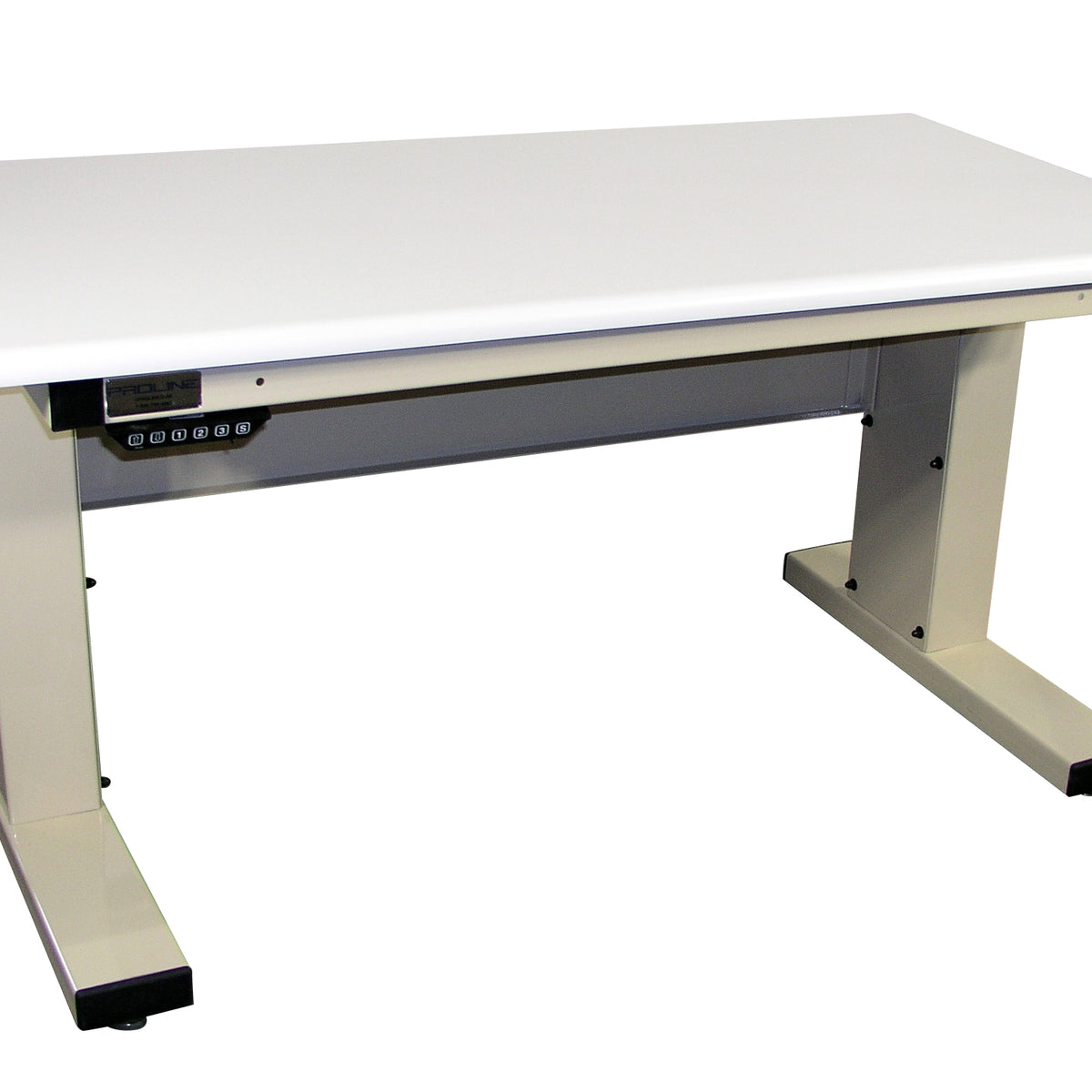 Electric Height Adjust Base Bench with  Plastic Laminate 90 Degree Rolled Front Edge Surface