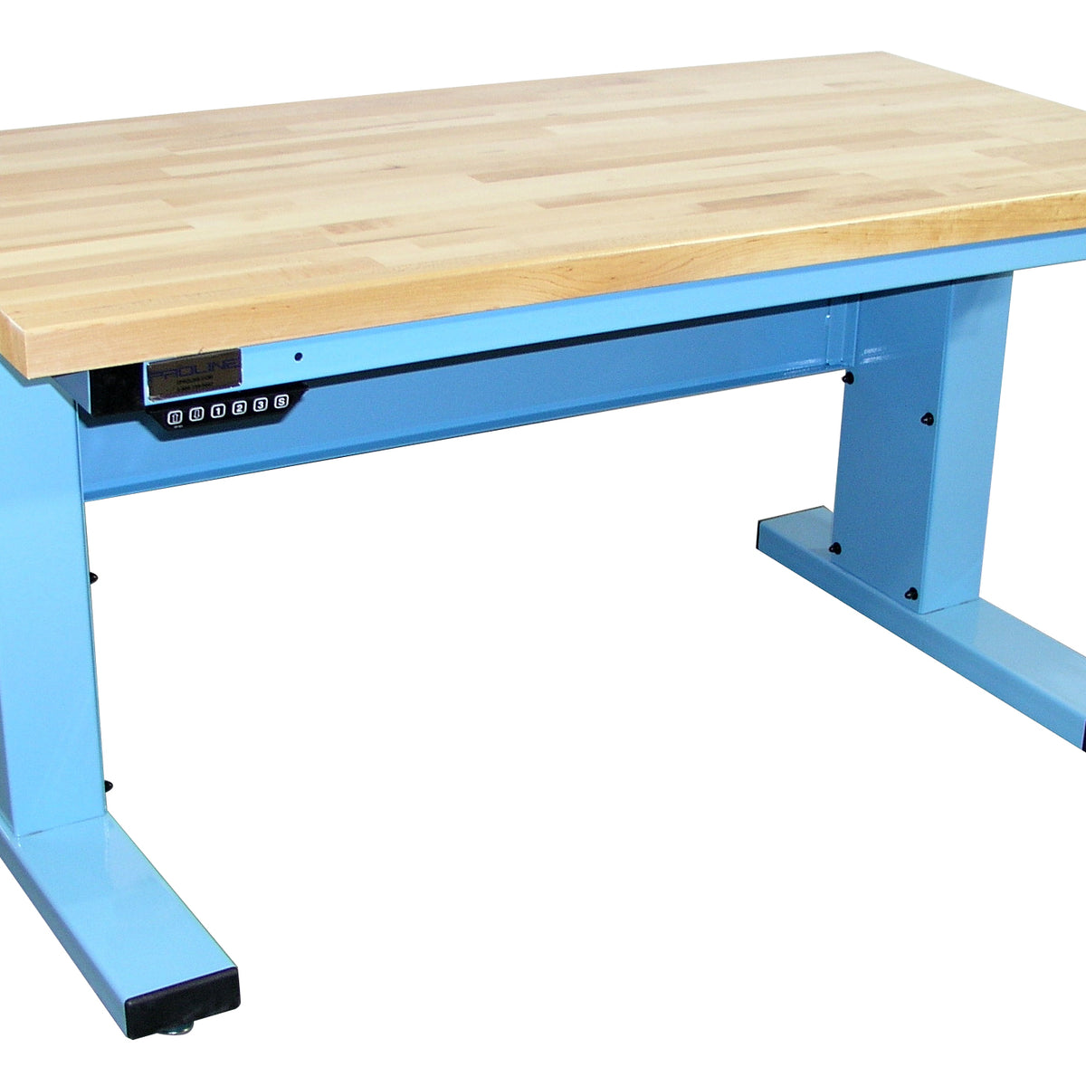 Electric Height Adjust Base Bench with 1.75" Solid Maple Surface